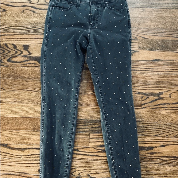 Madewell Black/Gold Dot 10” High-Rise Skinnys - Picture 4 of 7